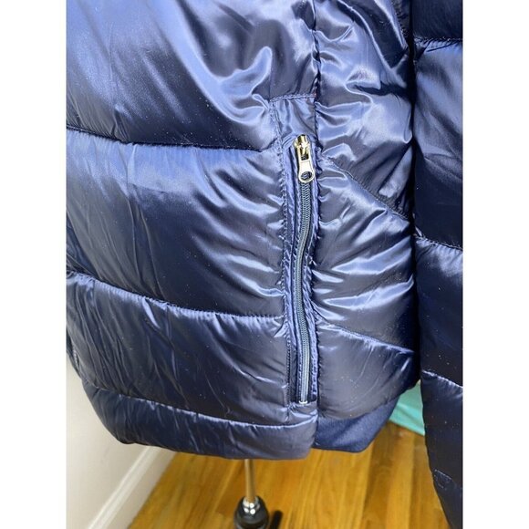 Slate & Stone Hooded Navy Down Jacket Size L - Picture 9 of 12